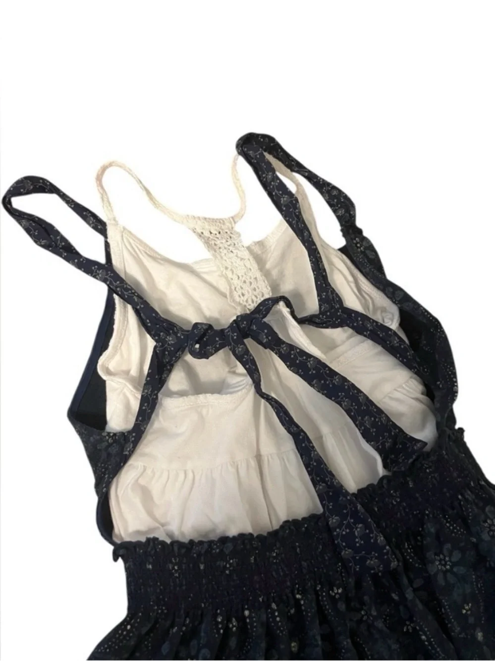 Ralph Lauren Girls 2 PC Summer Set Dress Paisley Print in Black/Blue and Cream